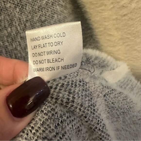 Belladini Cabincore Geometric Knit Open Front Long Cardigan Cream 2X - Picture 9 of 10